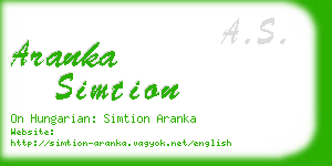 aranka simtion business card
